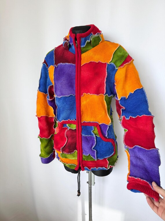 Batik Patchwork Wool Jacket | Multi-Color Bright … - image 4