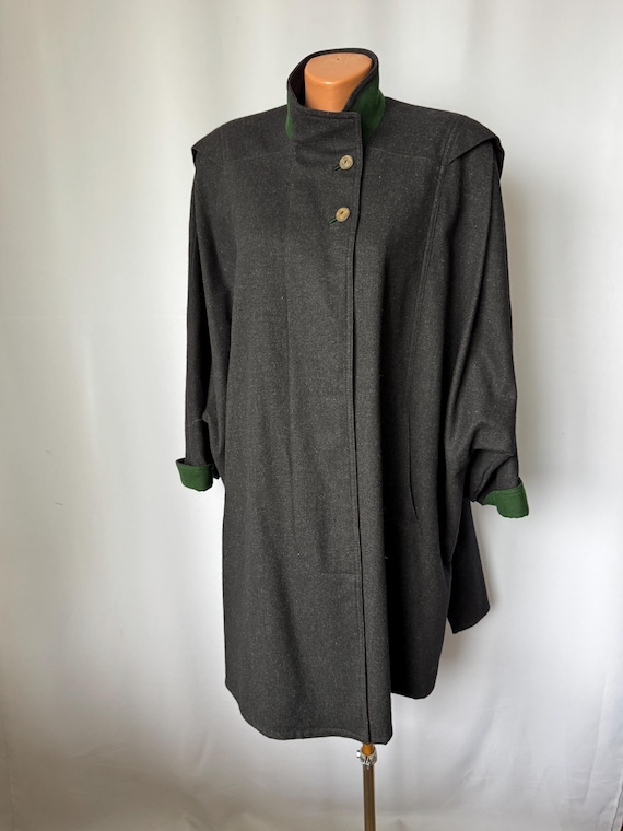 Schneiders Salzburg Charcoal Gray Loden Cape Coat – Austrian