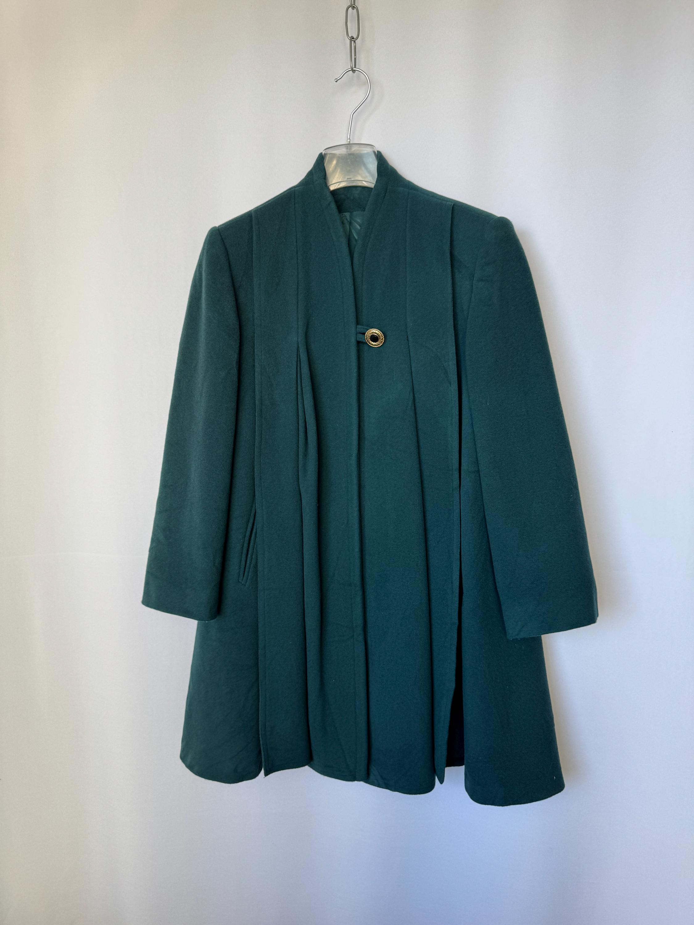 Abitale Italy Teal Wool Coat | Vintage 80s 90s Flared A-line