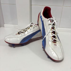Puma evoSPEED Fußballschuhe Vintage Fußballschuh UK 10 EU 44.5 - Klassisch Rot Weiß Blau Stollenschuhe