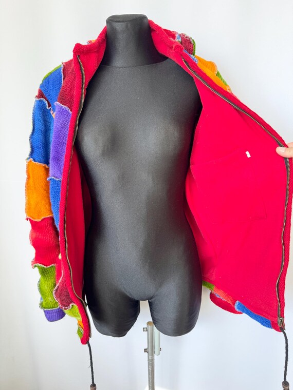 Batik Patchwork Wool Jacket | Multi-Color Bright … - image 3