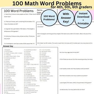 4th 5th 6th Grade Math Word Problems Worksheet PDF | Solve Word Problems | Homeschool Math Word Problems | Simple Word Problems | Math Pro