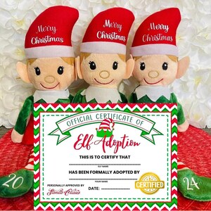Personalized elf, personalized Christmas elves, Christmas elves, personalized elf, elf with adoption certificate.