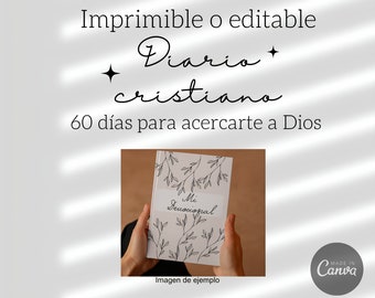 Diario cristiano / Devocional / Guía de crecimiento espiritual / Diario de agradecimiento / Journaling / Plantilla Biblia / Plan Dios