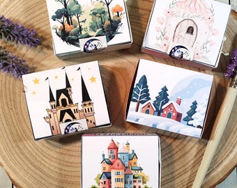 Tavolozze di acquerelli artigianali vegani | Set artigianali da 6 colori | Colori professionali con pigmenti di alta qualità