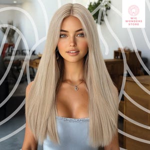 Long Straight Blonde Wig: Heat-Resistant Synthetic Hair