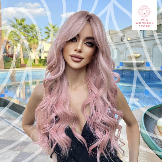 Pink wig natural sale