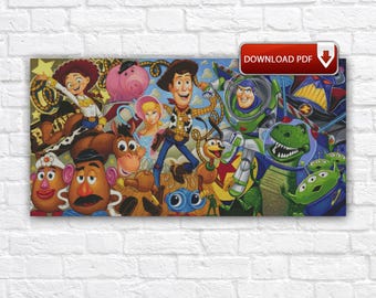 Toy Story Cross Stitch Pattern / Cartoon Cross Stitch Pattern / Toy Story Cross Stitch Chart / Toys Cross Stitch Pattern / Printable PDF