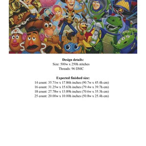 Toy Story Cross Stitch Pattern / Cartoon Cross Stitch Pattern / Toy ...