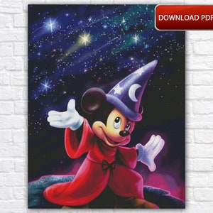 Mickey Mouse Cross Stitch Pattern / Cartoon Cross Stitch Pattern / Cartoon Characters Cross Stitch PDF Chart / Instant Printable PDF Chart