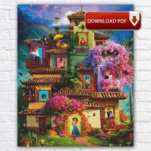 Encanto Cross Stitch Pattern / The Family Madrigal Cross Stitch Pattern / Mirabel Cross Stitch Chart / Casita Instant Download PDF Chart
