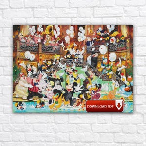 Mickey and Minnie Mouse Cross Stitch Pattern / Cartoon Characters Cross Stitch Pattern / Instant PDF Pattern / Digital Embroidery Chart