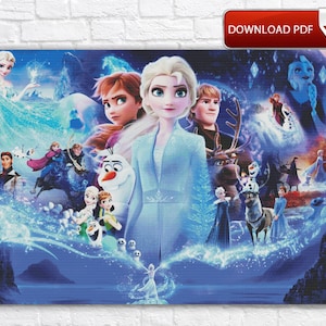 Frozen Cross Stitch Pattern / Cartoon Cross Stitch PDF Chart / Elsa Cross Stitch Pattern / Anna Cross Stitch Pattern / Frozen Instant Chart