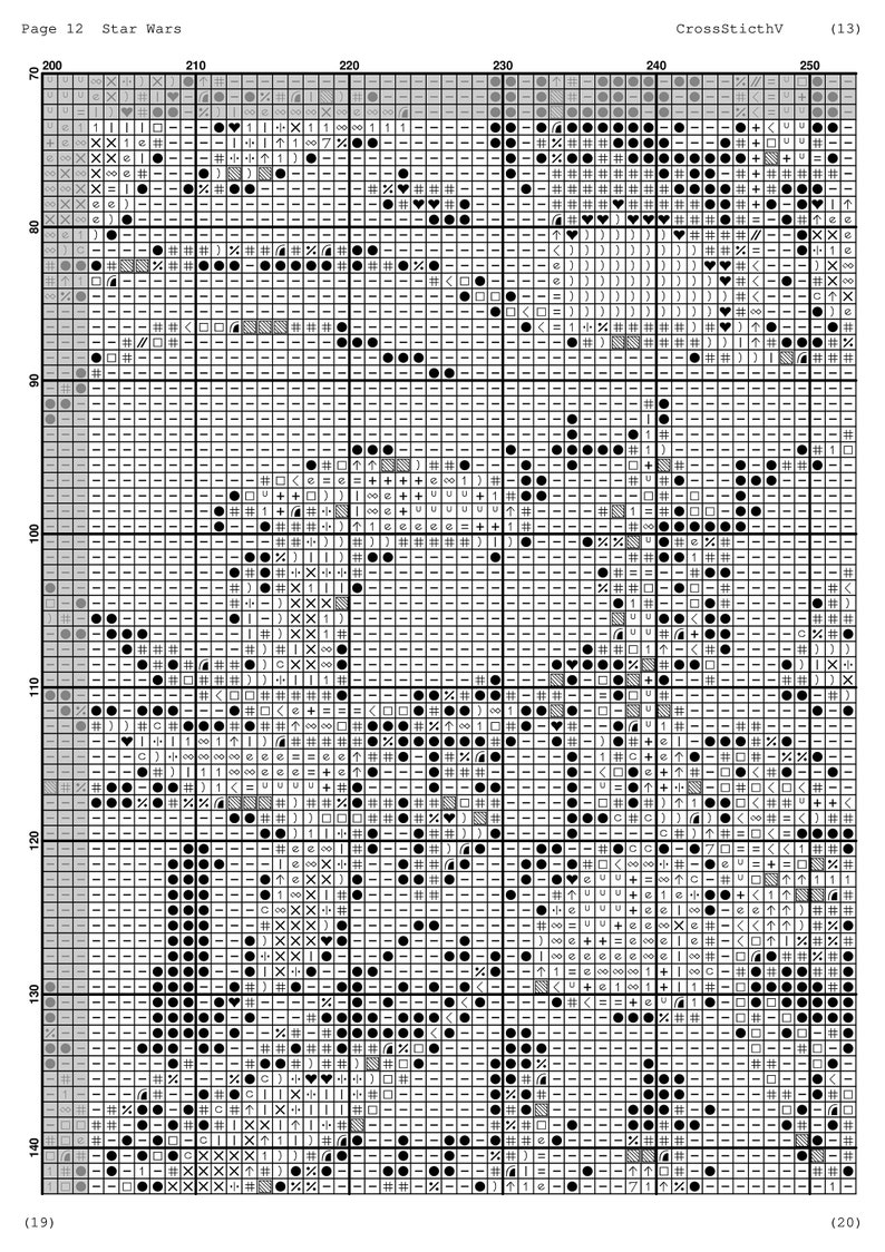 Star Wars Counted Cross Stitch Pattern / Darth Vader PDF Cross Stitch