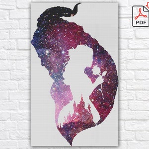 Beauty And The Beast Cross Stitch Pattern / Princess Belle Cross Stitch Pattern / Cartoon Cross Stitch Pattern / Instant Printable PDF Chart