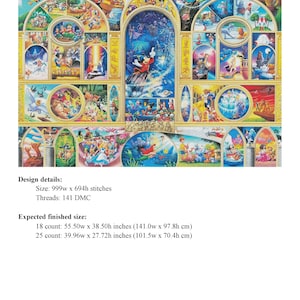 Cartoon Characters Cross Stitch Pattern / Large Cross Stitch Pattern / Mickey Mouse Cross Stitch Pattern / Instant Printable PDF Pattern image 4