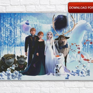 Frozen Cross Stitch Pattern / Cartoon Cross Stitch Pattern / Elsa And Anna Cross Stitch Pattern / Olaf Cross Stitch / Kristoff Instant Chart