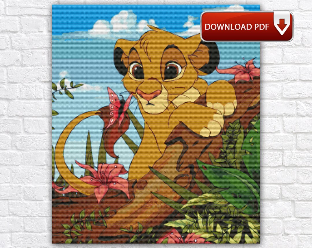 Lion King Cross Stitch Pattern / Simba Cross Stitch Pattern / Mufasa ...