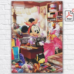 Minnie Mouse Cross Stitch Pattern / Cartoon Cross Stitch Pattern / Cartoon Cross Stitch Chart / Cute Minnie Printable PDF Cross Stitch Chart