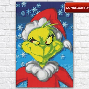 Grinch Cross Stitch Pattern / Christmas Cross Stitch Pattern / New Year Cross Stitch Pattern / Christmas Grinch Cross Stitch PDF Chart