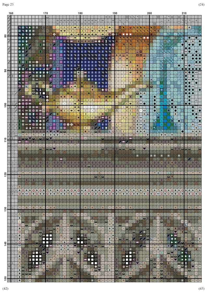 Schema punto croce cartoni animati / Schema punto croce grande / Schema punto croce personaggi di Topolino / Schema PDF stampabile per artisti immagine 5