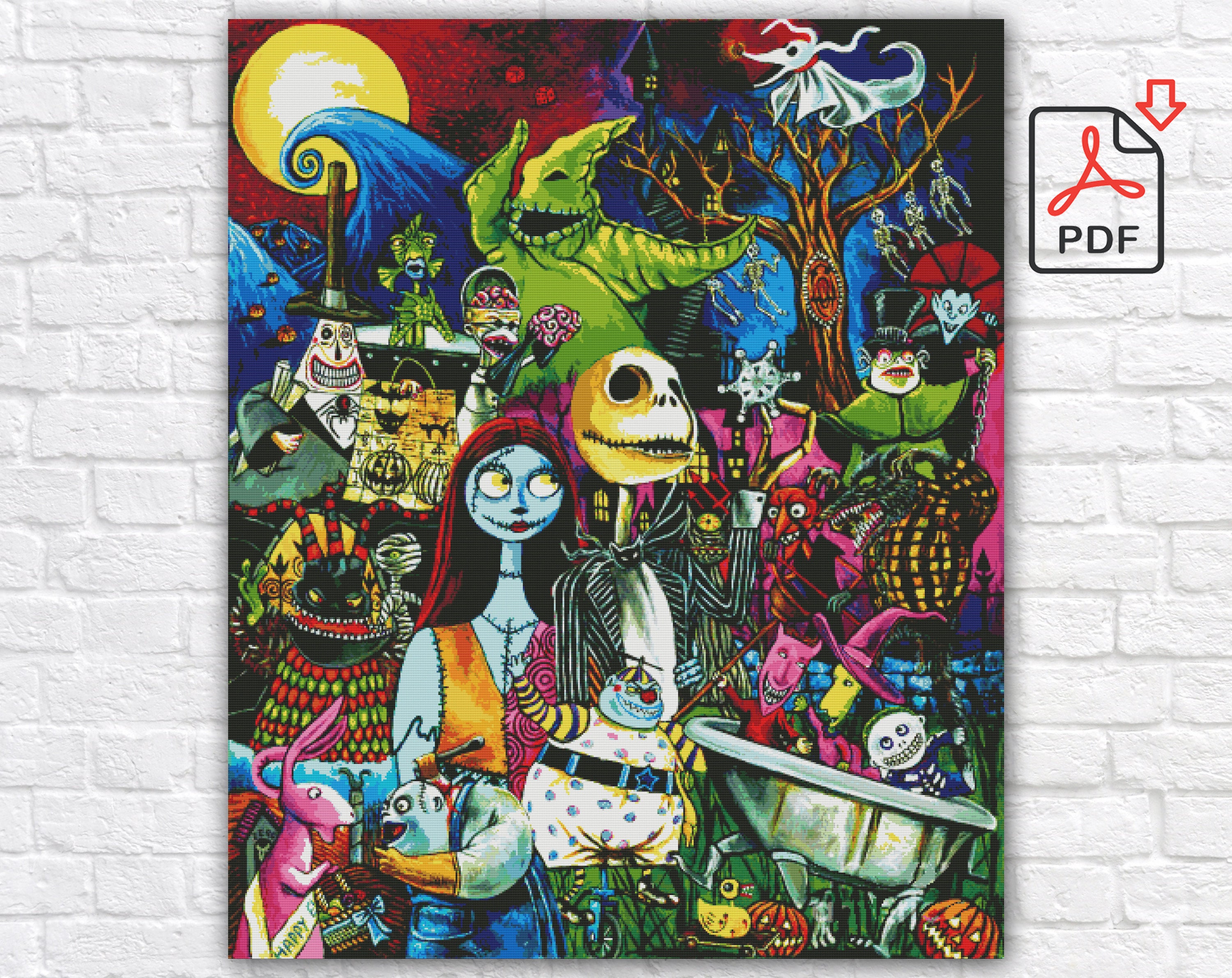 Nightmare Before Christmas Cross Stitch Pattern: Jack and Sally