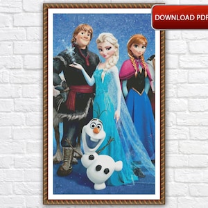 Frozen Elsa and Anna Cross Stitch Pattern (PDF Digital Chart)