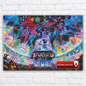 Cartoon Mickey Mouse Cross Stitch Pattern: Large Detailed Design (Digital PDF)