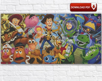 Toy Story Cross Stitch Pattern / Cartoon Cross Stitch Pattern / Toy Story Cross Stitch Chart / Toys Cross Stitch Pattern / Printable PDF
