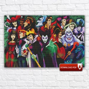 Villains Cross Stitch Pattern / Maleficent Cross Stitch Pattern / Ursula PDF Cross Stitch Chart / Cartoon Princess Instant Printable Chart