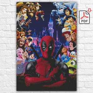 Deadpool Cross Stitch Pattern / Cartoon Cross Stitch Pattern / Avengers Cross Stitch Pattern / Superhero Cross Stitch PDF Digital Chart