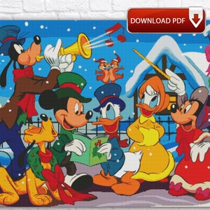 Mickey Mouse Cross Stitch Pattern / Christmas Cross Stitch Pattern / Cartoon Cross Stitch Pattern / New Year Holiday PDF Cross Stitch Chart