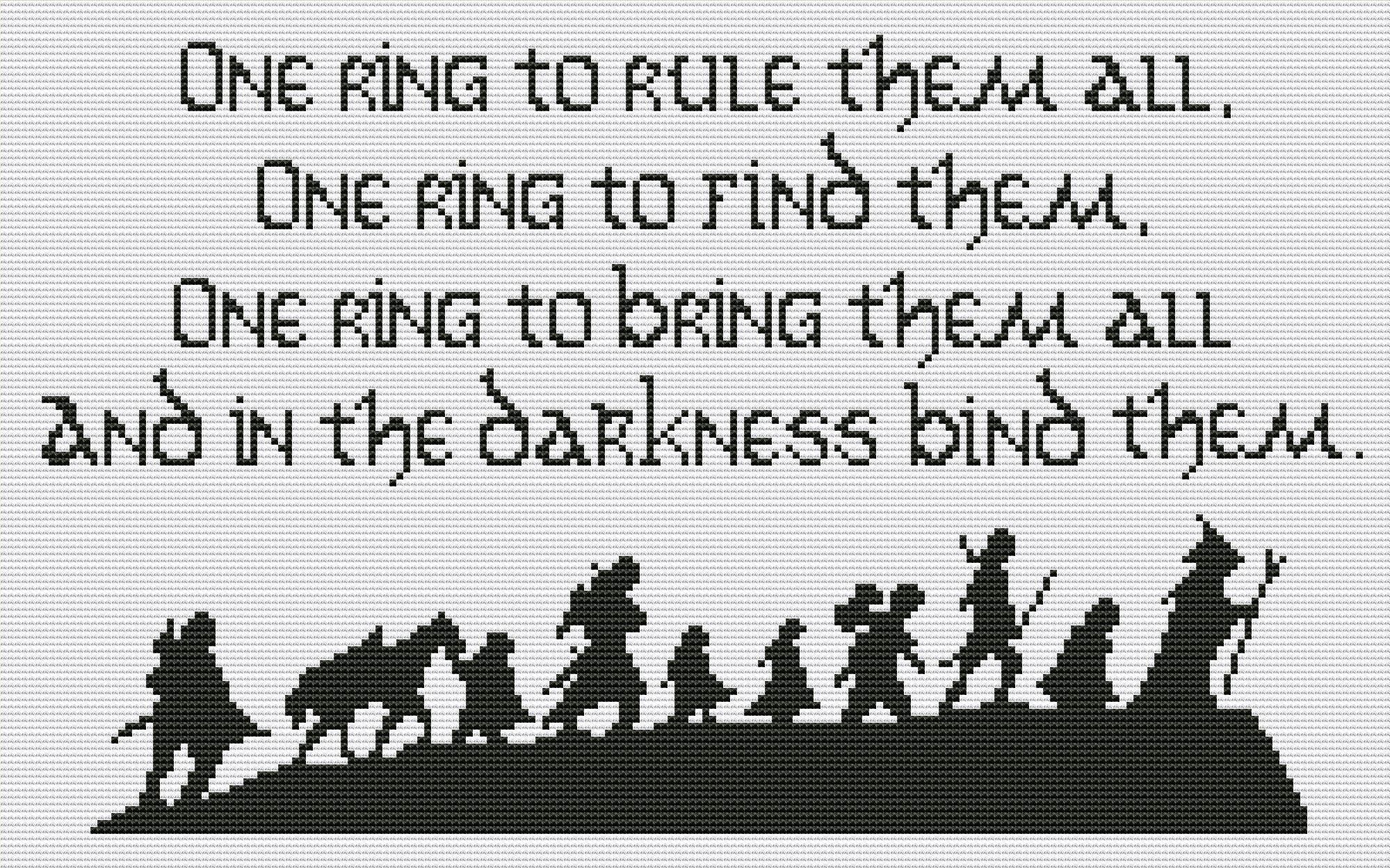Lord of the Rings Cross Stitch Pattern / Hobbit Cross Stitch Pattern