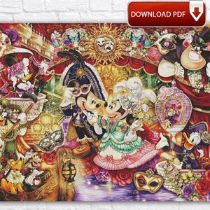 Mickey Mouse And Minnie Mouse Cross Stitch Pattern / Cartoon Characters Cross Stitch PDF Chart / Mickey Instant Printable PDF Cross Stitch