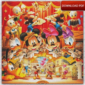 Cartoon Cross Stitch Pattern / Mickey Mouse Cross Stitch Pattern / Cartoon Theatre Characters PDF Cross Stitch / Instant Printable PDF Chart