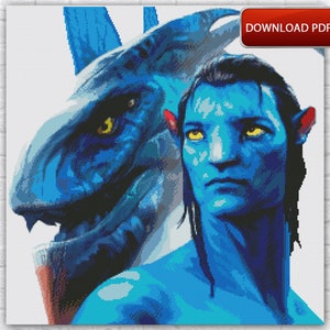 Avatar Cross Stitch Pattern / Jake Sully Cross Stitch / Pandora Na'vi Cross Stitch PDF Pattern / James Cameron Pattern / The Way Of Water