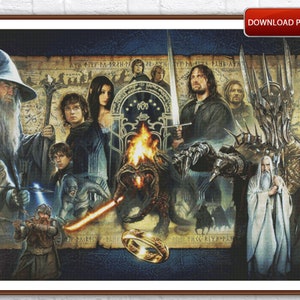 Herr der Ringe Kreuzstichmuster / Hobbit Kreuzstichmuster / Herr der Ringe PDF Kreuzstichmuster / Gollum Kreuzstichvorlage / Instant