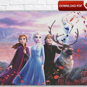 Frozen Cross Stitch Pattern / Cartoon Cross Stitch Pattern / Elsa Cross Stitch Pattern / Anna Cross Stitch Pattern / Frozen Printable Chart