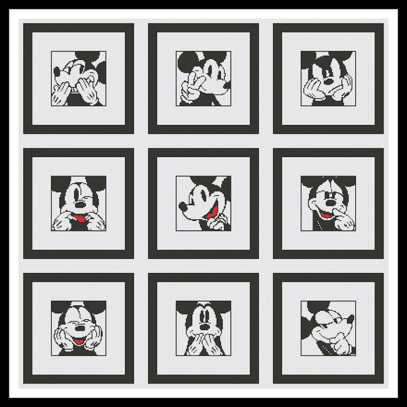 Mickey Mouse Cross Stitch Pattern