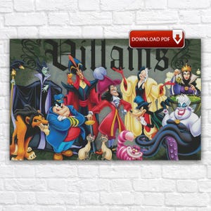 Villains Cross Stitch Pattern / Maleficent Cross Stitch Pattern / Villains Princess Cross Stitch PDF Chart / Evil Queen Cross Stitch Pattern
