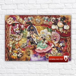 Mickey and Minnie Mouse Cross Stitch Pattern: Large Cartoon Design (PDF Pattern)