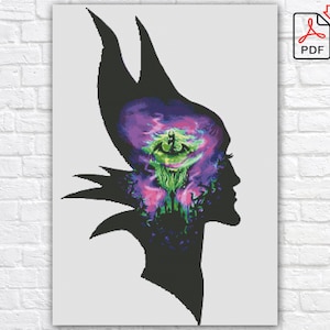 Maleficent Cross Stitch Pattern / Villains Cross Stitch Pattern / Maleficent Cross Stitch Chart / Cartoon PDF Cross Stitch Chart / PDF Chart