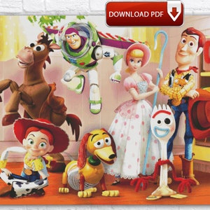 Toy Story Cross Stitch Pattern / Cartoon Cross Stitch Pattern / Toy Story Cross Stitch Chart / Toys Cross Stitch Pattern / Digital PDF Chart