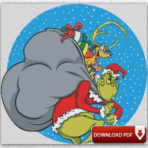 Christmas Cross Stitch Pattern / Grinch Cross Stitch Pattern / New Year Holiday Cross Stitch Pattern / Christmas Grinch Printable PDF Chart