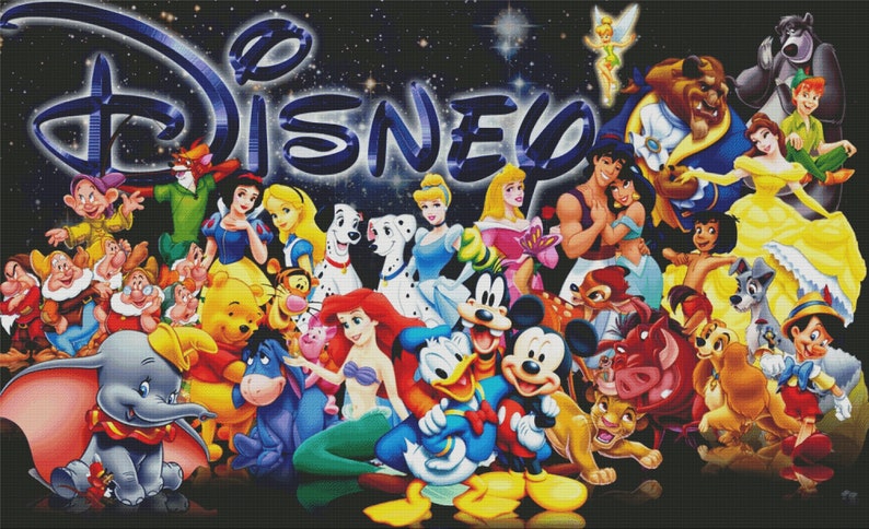 Cartoon Characters Cross Stitch Pattern / Large Cross Stitch PDF Chart / Mickey Mouse Cross Stitch Pattern / Cartoon Printable PDF Chart image 3