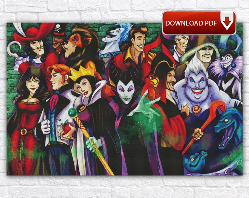 Villains Cross Stitch Pattern / Maleficent Cross Stitch Pattern ...