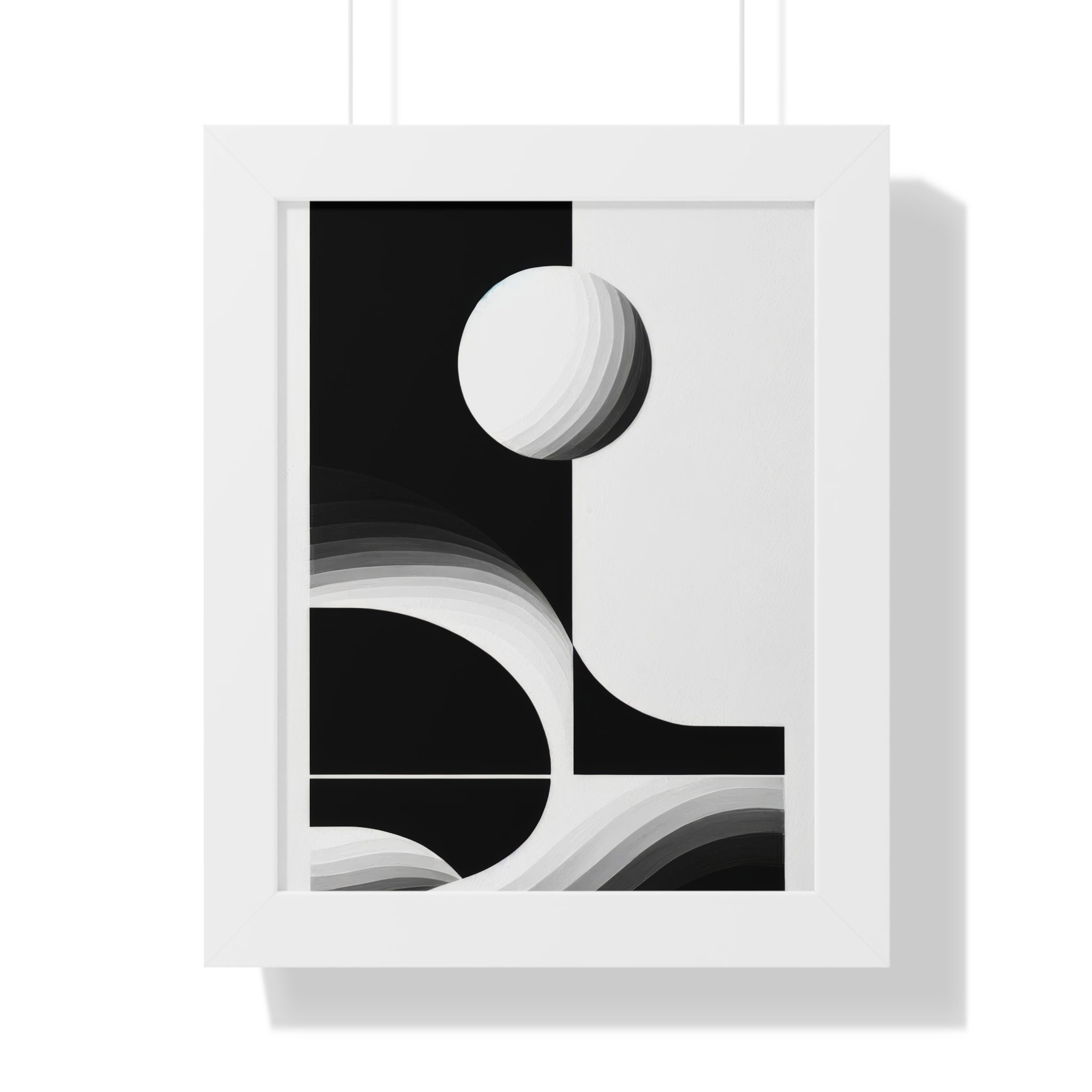 Wall Art Framed Abstract Modern Art Print Framed Black and White Wall ...