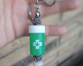 Cannabis keychain | marijuana keychain | reefer keychain | weed keychain | keychain | focal bead | stoner gifts |