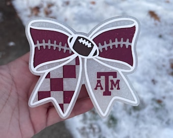 Texas A&M | car freshie | Texas car freshie | football car freshie | car air freshener | car charm | air freshener | football bow