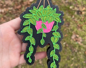 Hanging plant car freshie | plant life | car air freshener | car charm | plant lover | car diffuser |